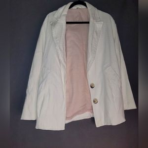 Free people women cream blazer size sp/tp cotton stretched